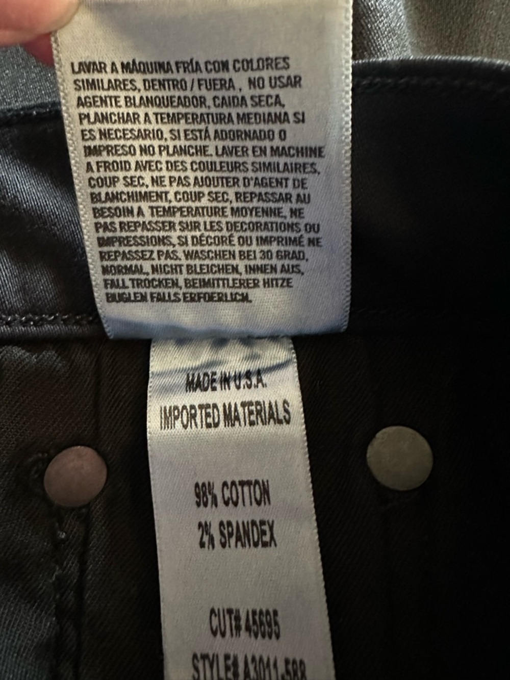 AGOLDE Lydia black leatherette 5 pocket skirt size 25 Stretchy! - Picture 7 of 7